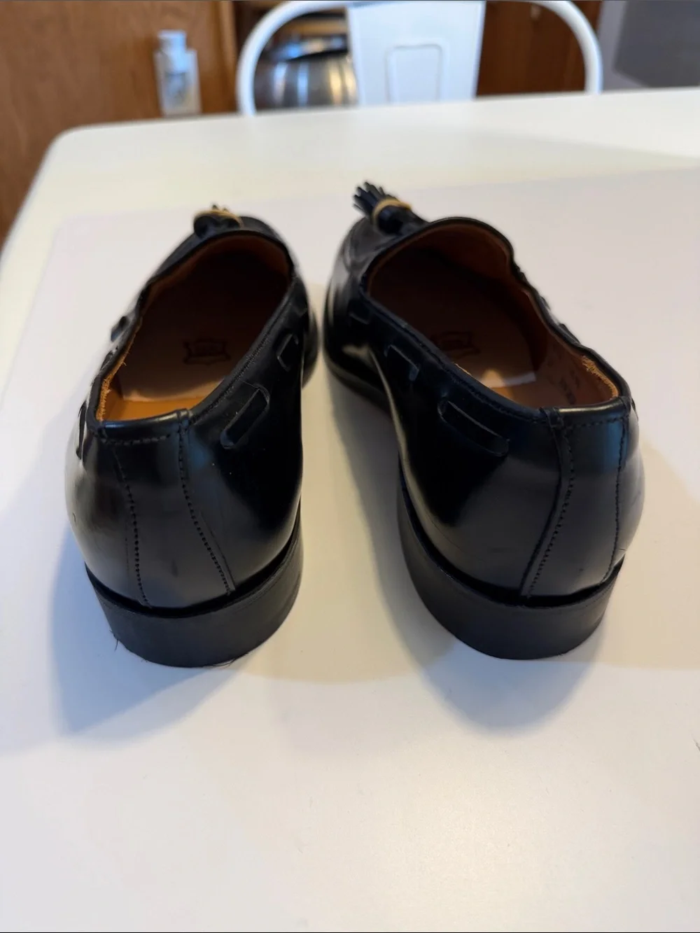 Todd Snyder X Sanders Black Leather Tassel Loafers Sz 8.5.  Tub7